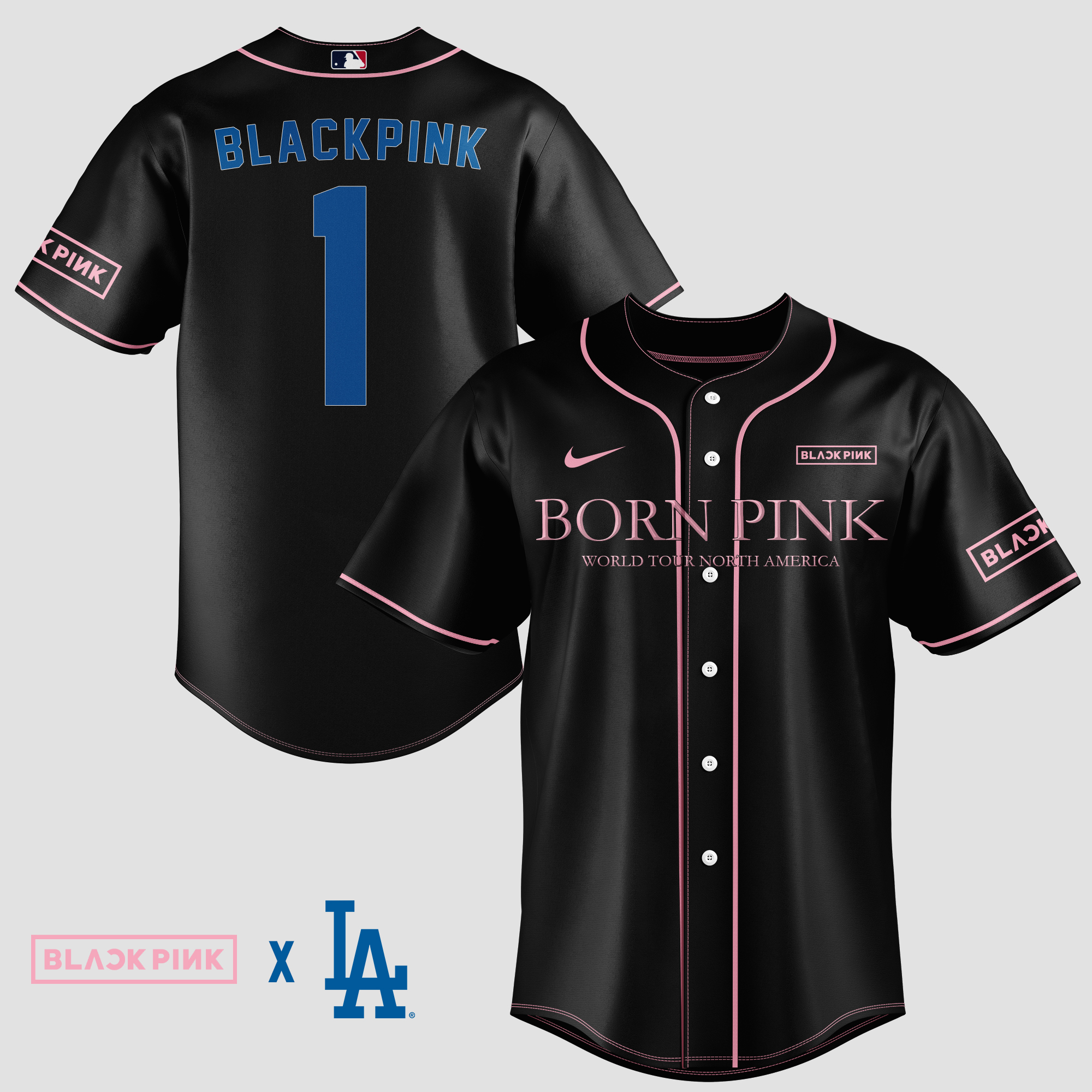 Black Pink Los Angeles Dodgers Jersey - Trendy Shop Unisex