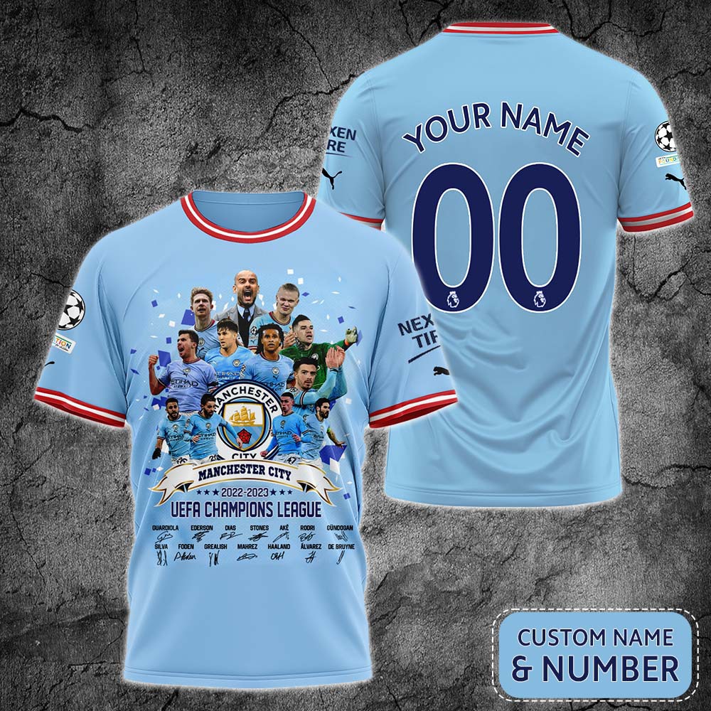 Manchester City The Citizens UEFA Champions League 2022 2023 Hoodie T Shirt 1