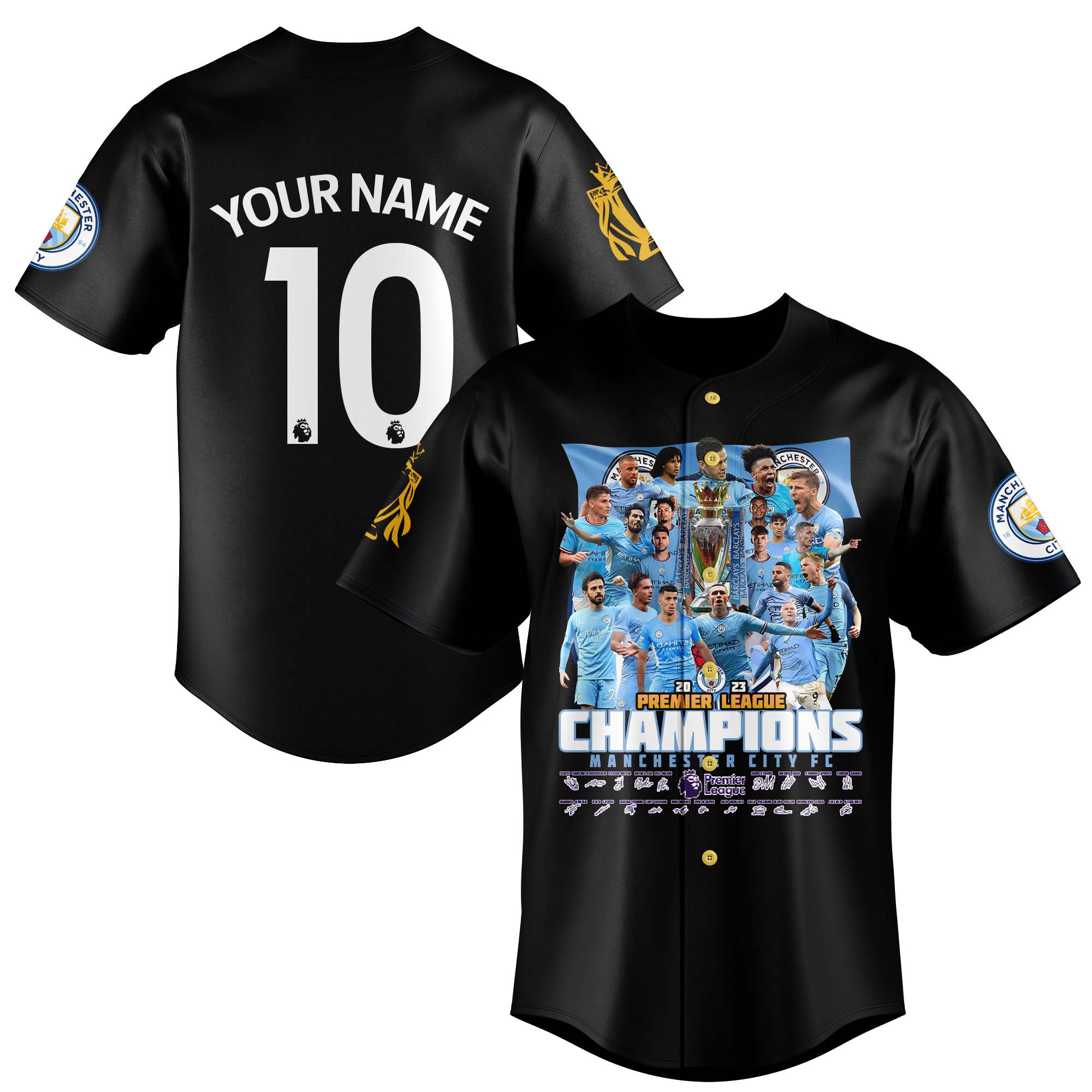 Manchester City Champions Premier League 22:23 Signature Shirt