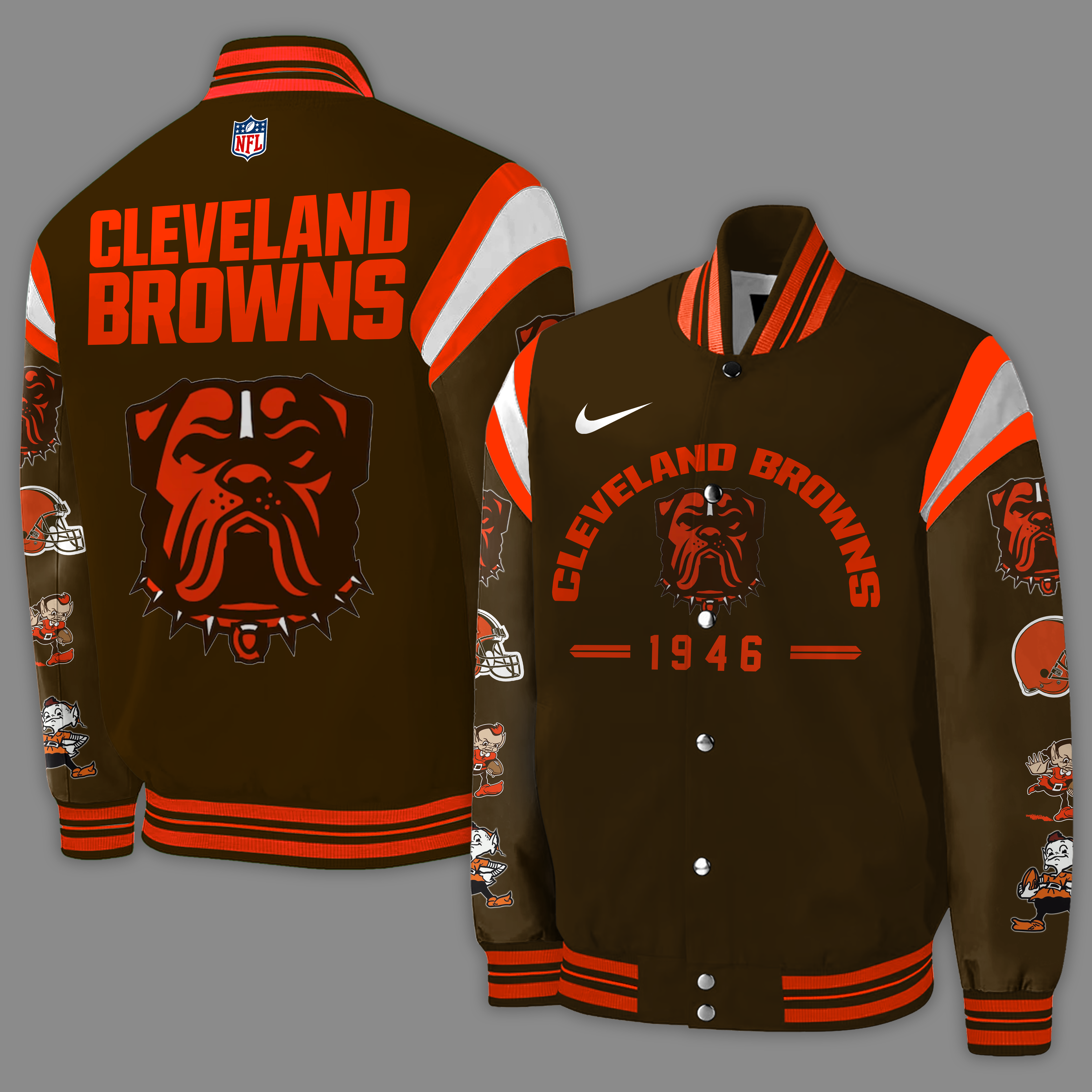 Cleveland Browns Dawg New Logo Baseball Jacket 