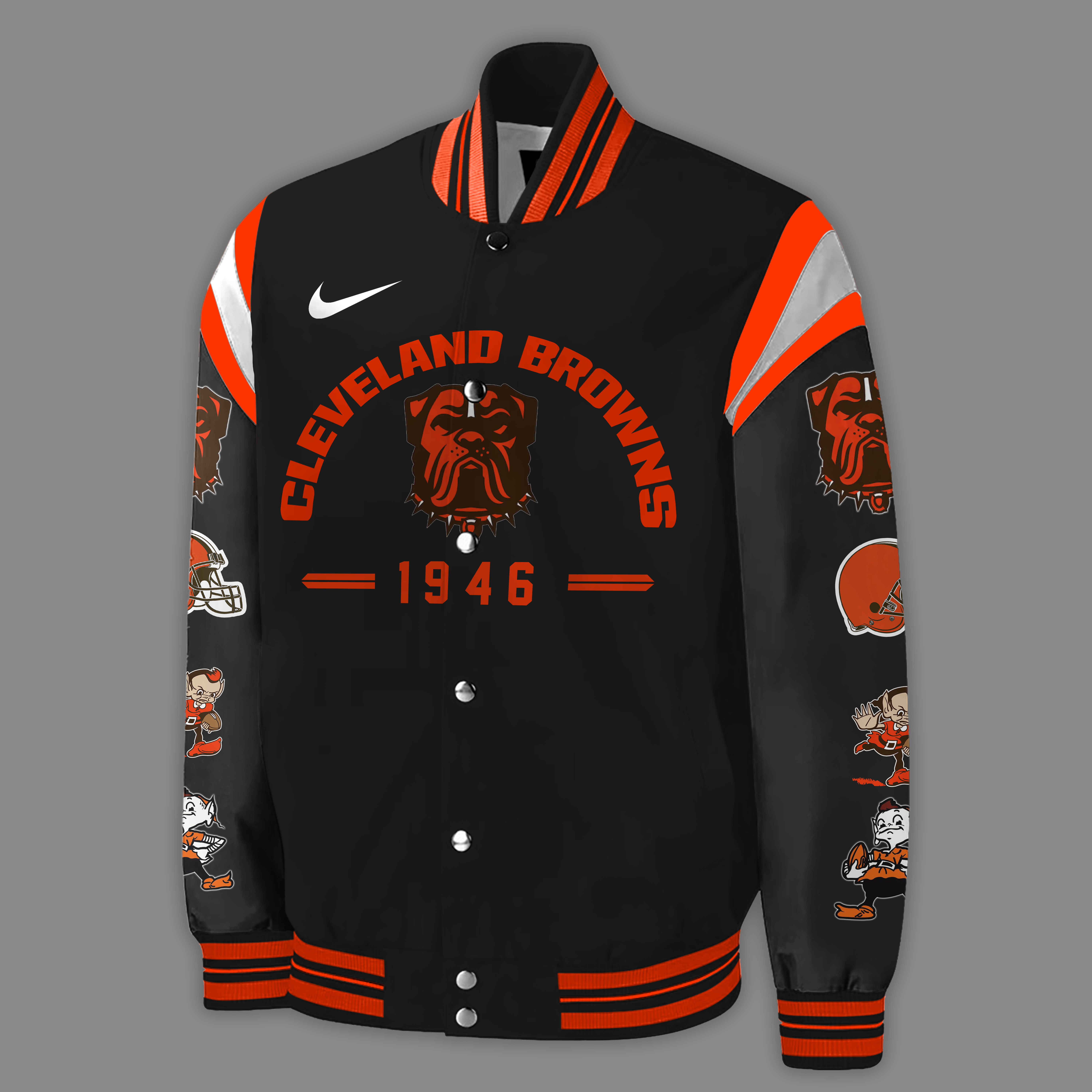 Cleveland Browns American Football Team Logo Camouflage Custom Name Bomber  Jacket - Banantees