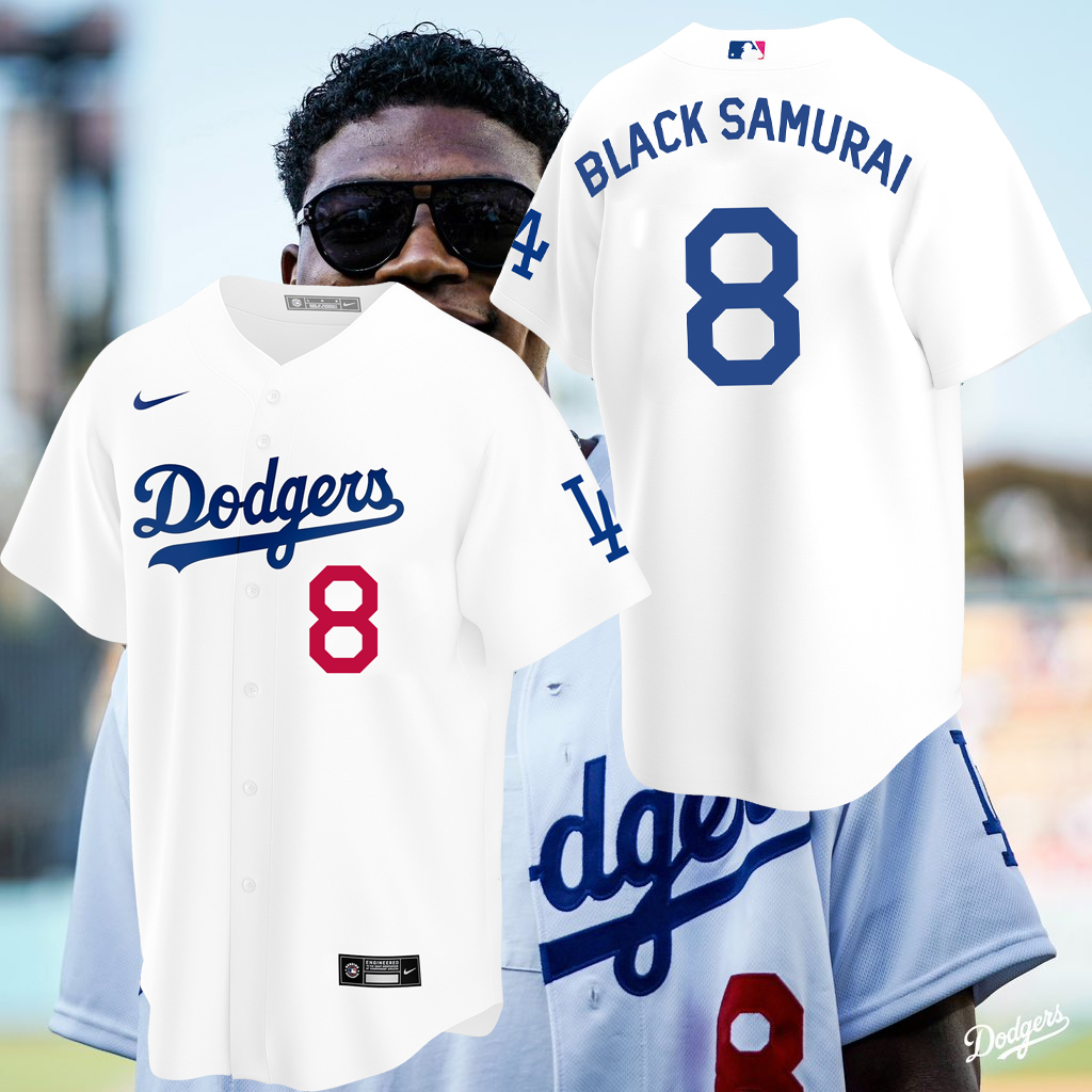 Black Samurai 8 Los Angeles Dodgers Baseball Jersey - Kokfashion